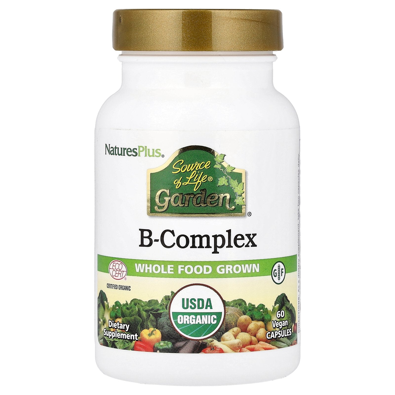 NaturesPlus, Source of Life® Garden, B-Complex, 60 Vegan Capsules