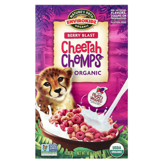 Nature's Path, EnviroKidz, Organic Cheetah Chomps® Cereal, Berry Blast , 10 oz (284 g)