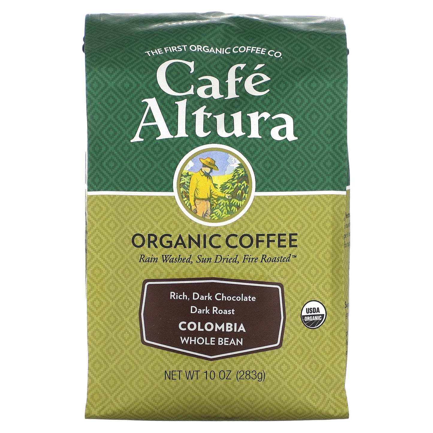 Cafe Altura, Organic Coffee, Colombia, Whole Bean, Dark Roast, 10 oz (283 g)