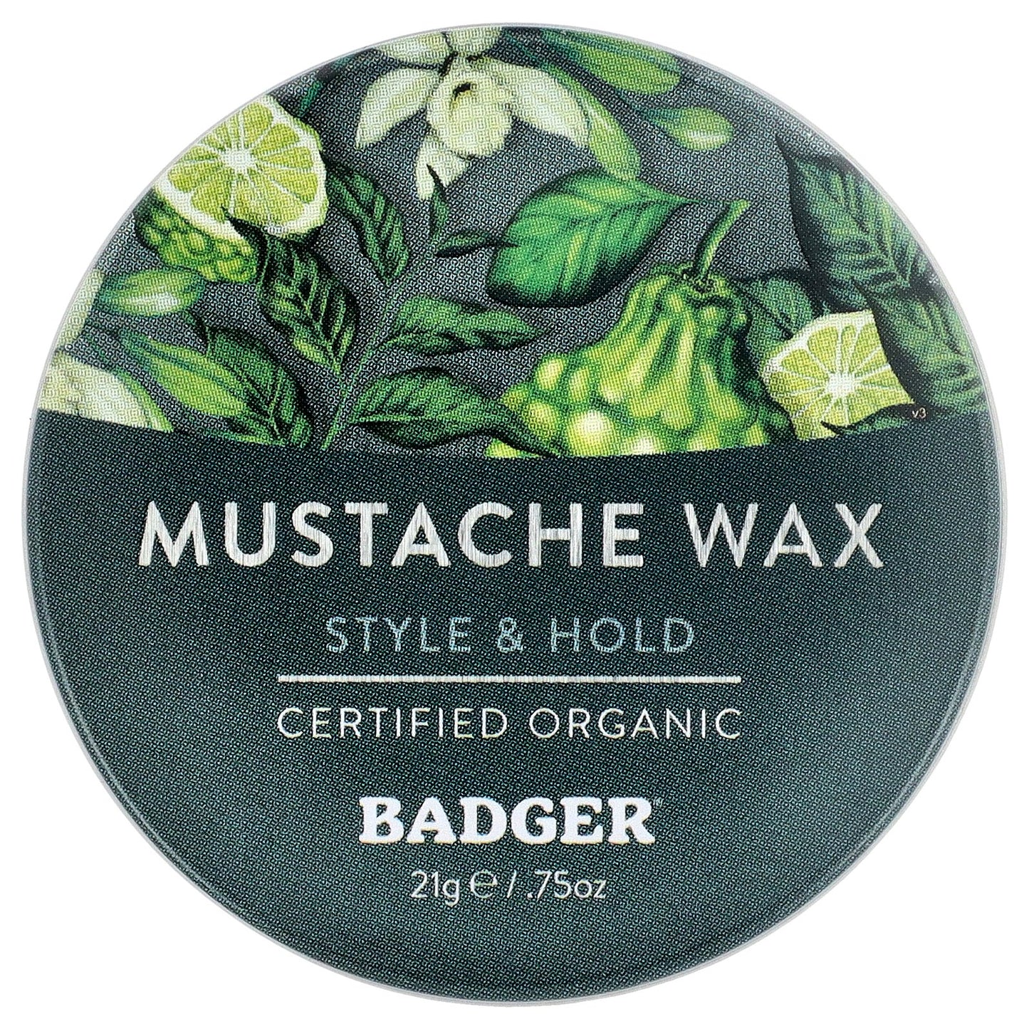 Badger, Mustache Wax, Vanilla & Bergamot, 0.75 oz (21 g)