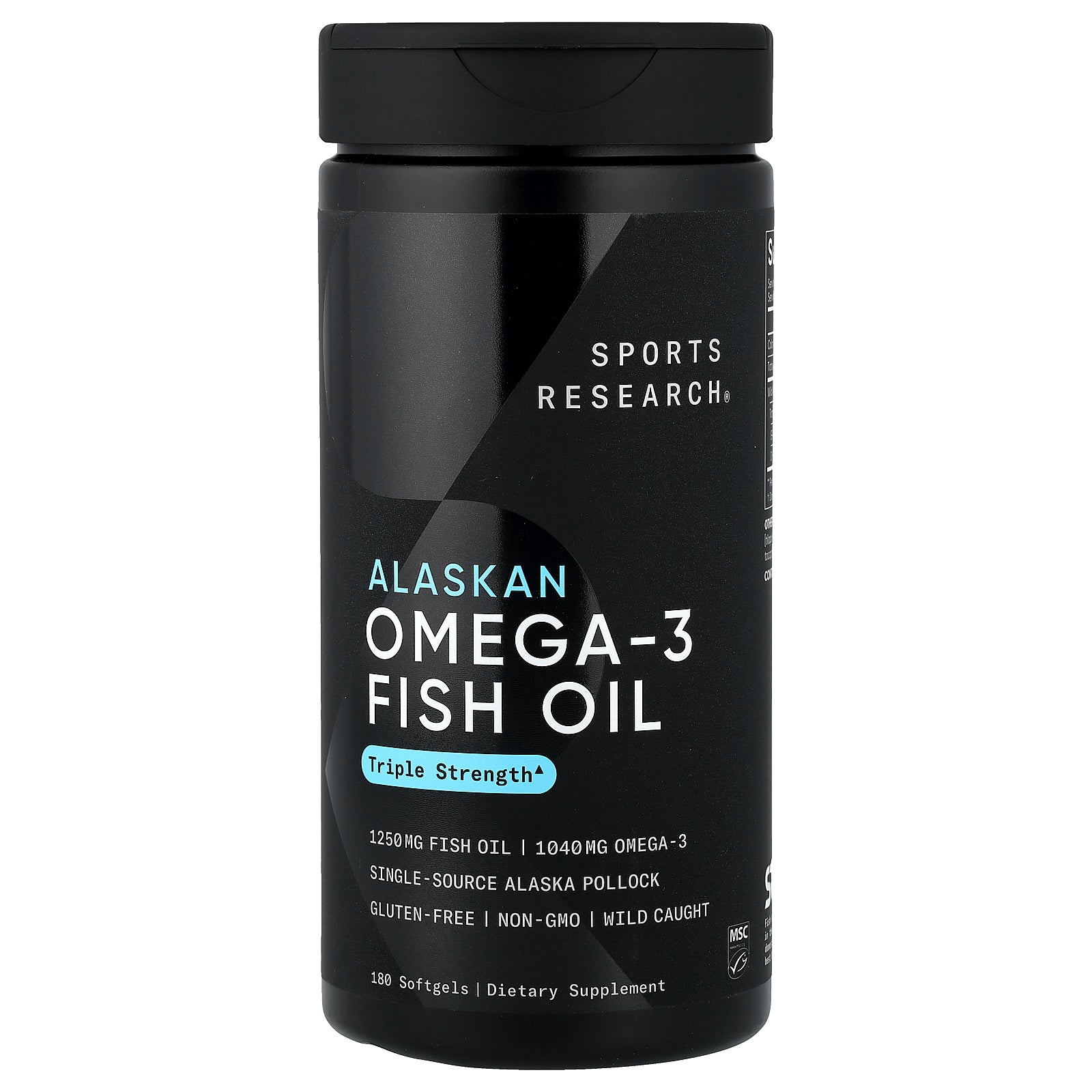 Sports Research, Alaskan Omega-3 Fish Oil, Triple Strength, 180 Softgels