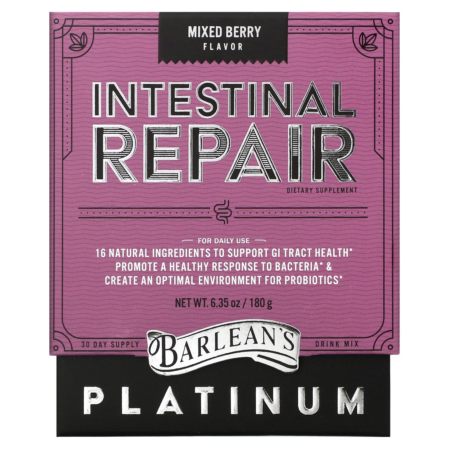 Barlean's, Platinum Intestinal Repair, Mixed Berry , 6.35 oz (180 g)