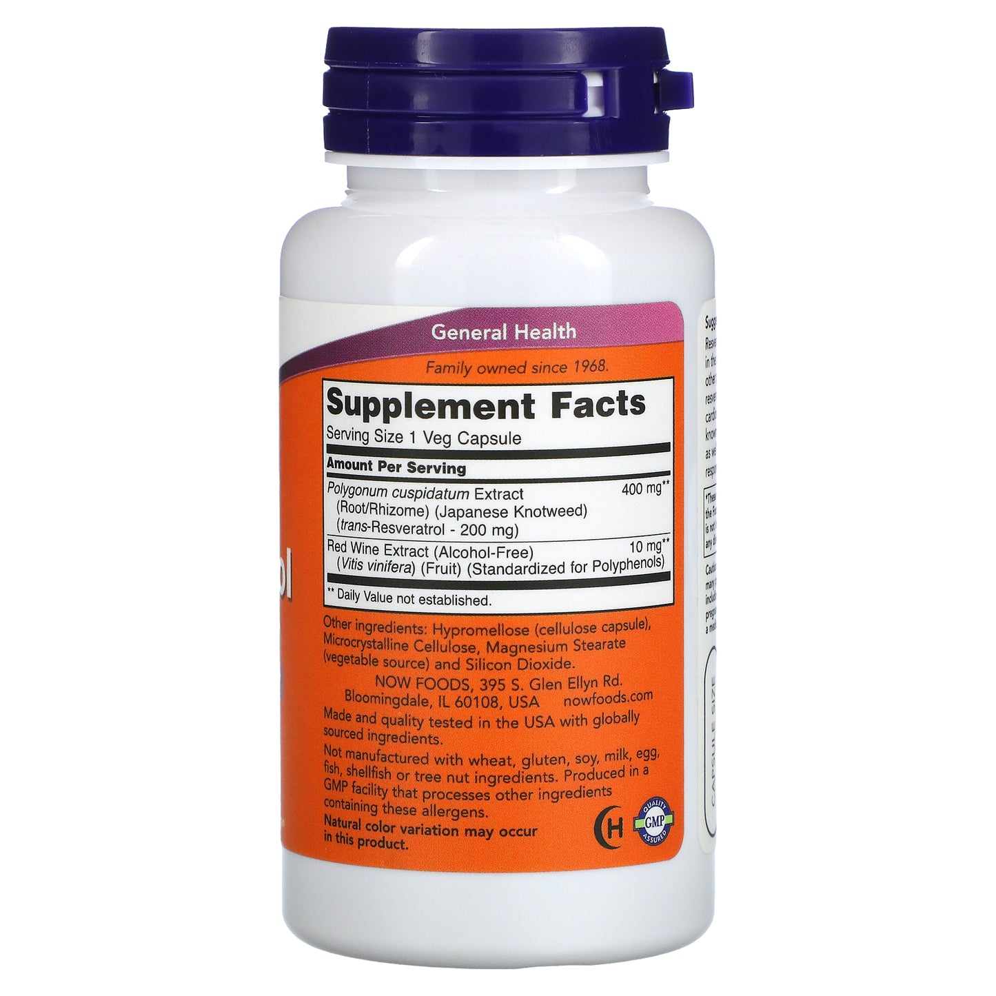 NOW Foods, Resveratrol, 200 mg, 60 Veg Capsules