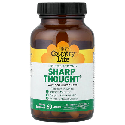 Country Life, Sharp Thought®, Triple Action, 60 Capsules