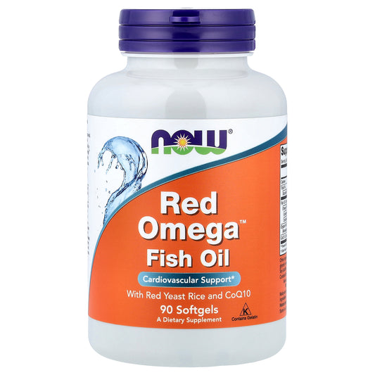 NOW Foods, Red Omega™ Fish Oil With Red Yeast Rice and CoQ10, 90 Softgels