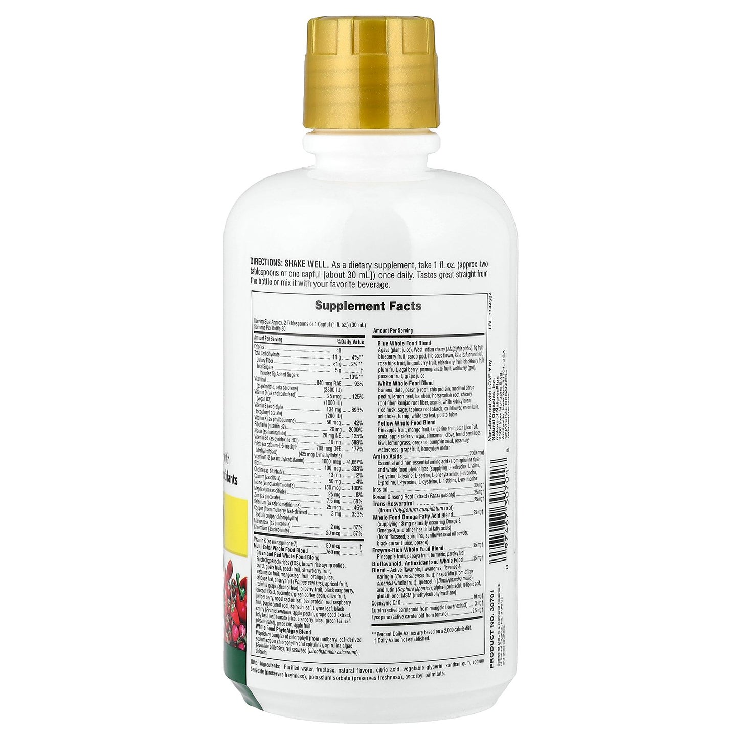 NaturesPlus, Source of Life Gold® Liquid, Tropical Fruit, 30 fl oz (900 ml)