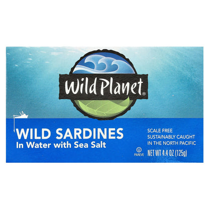 Wild Planet, Wild Sardines In Water with Sea Salt, 4.4 oz (125 g)