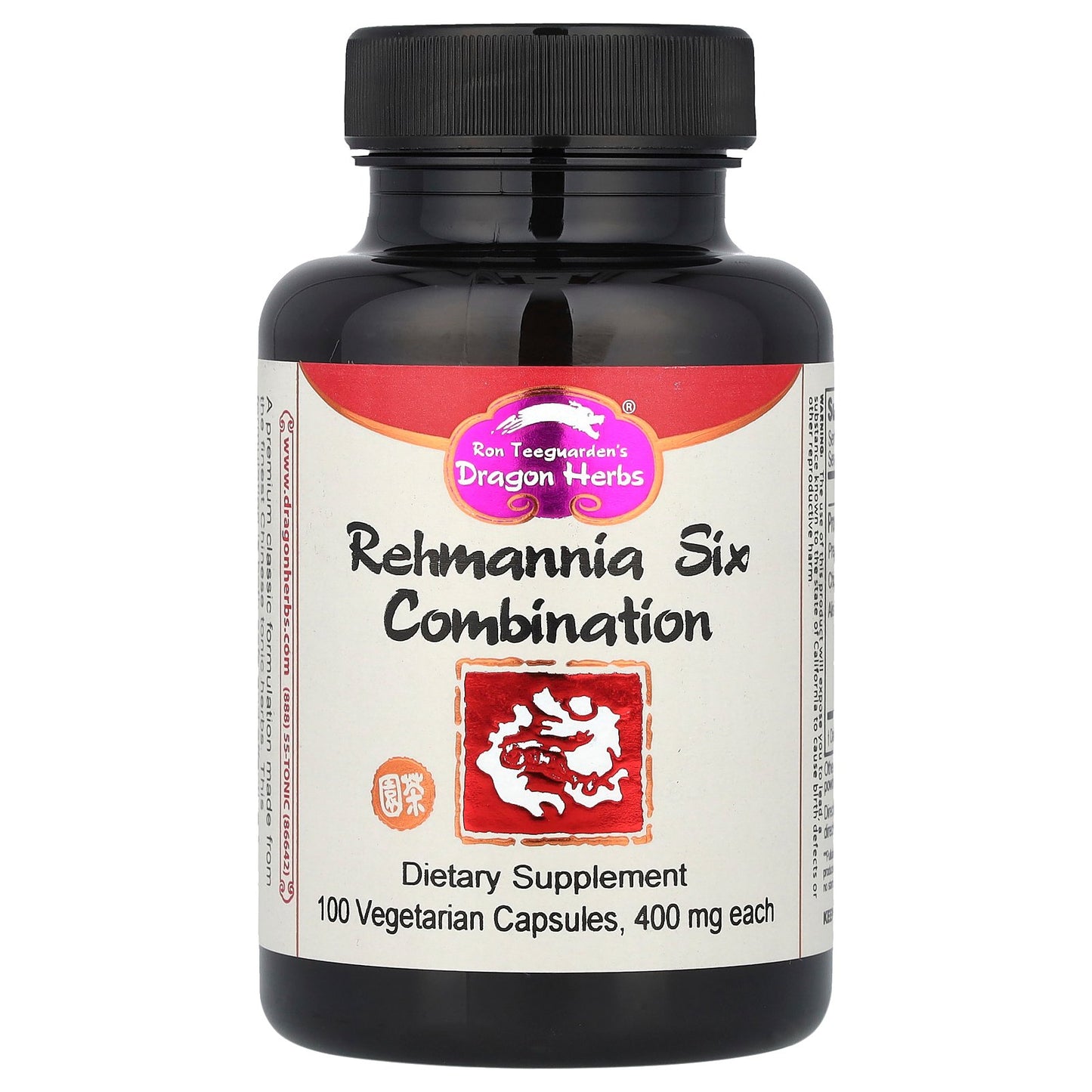 Dragon Herbs, Rehmannia Six Combination, 100 Vegetarian Capsules