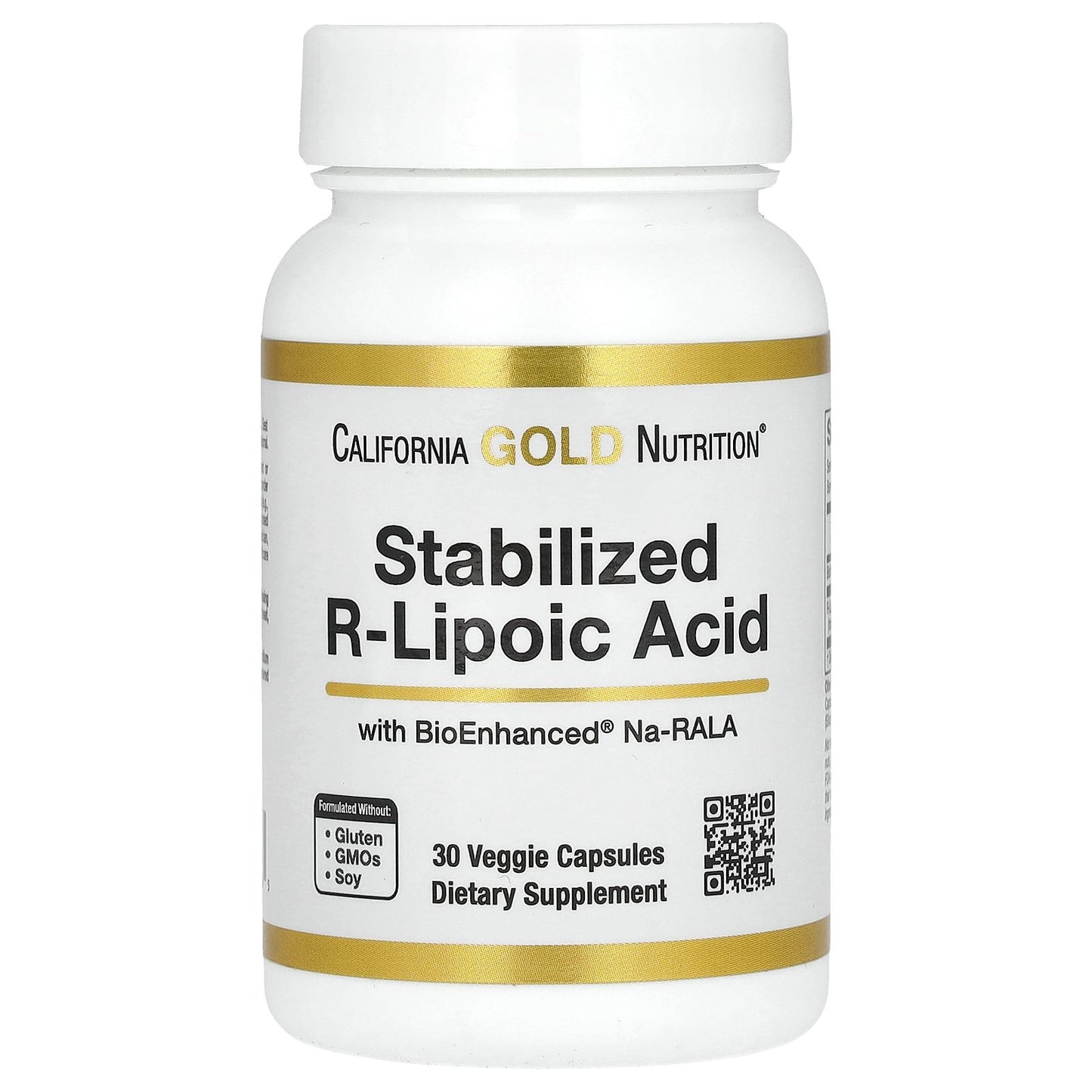 California Gold Nutrition, Stabilized R-Lipoic Acid with Biotin, 30 Veggie Capsules
