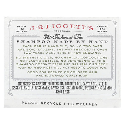 J.R. Liggett's, Old Fashioned Shampoo Bar, Herbal Formula, 3.5 oz (99 g)