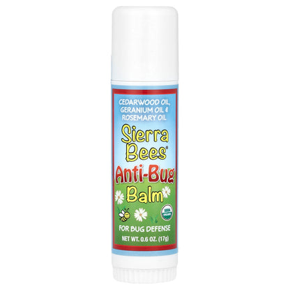 Sierra Bees, Anti-Bug Balm Stick, Cedarwood, Geranium & Rosemary Oil, 0.6 oz (17 g)