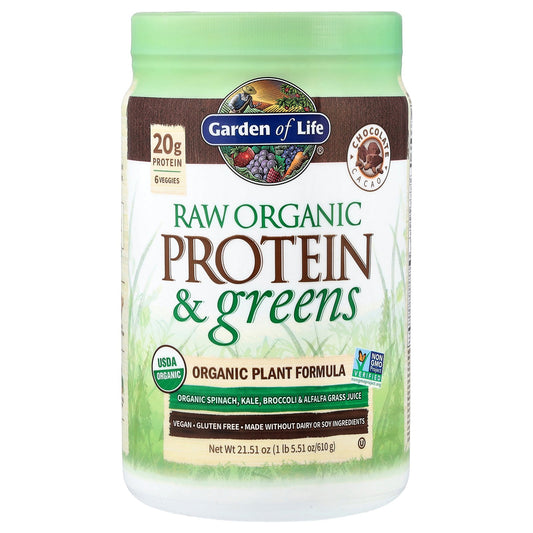 Garden of Life, Raw Organic Protein & Greens, Chocolate Cacao, 1 lb 5.51 oz (610 g)