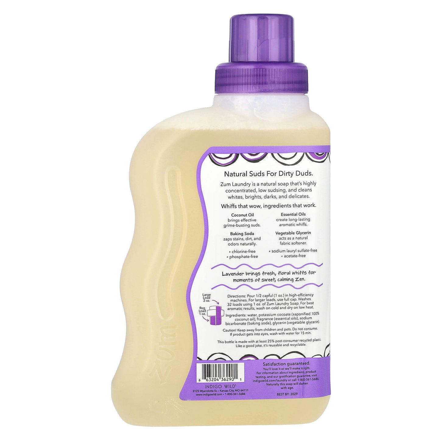 ZUM, Laundry Soap, Lavender, 32 fl oz (0.94 l)