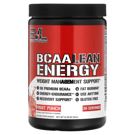 EVLution Nutrition, BCAA Lean Energy, Fruit Punch, 11.32 oz (321 g)