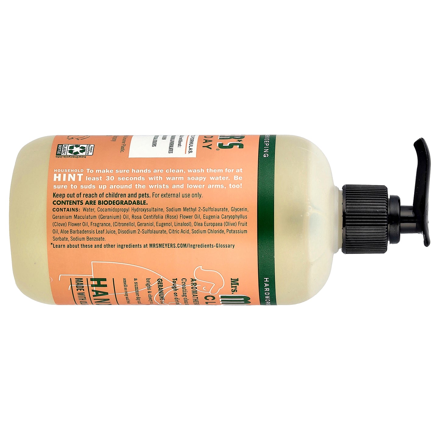 Mrs. Meyers Clean Day, Hand Soap, Geranium, 12.5 fl oz (370 ml)