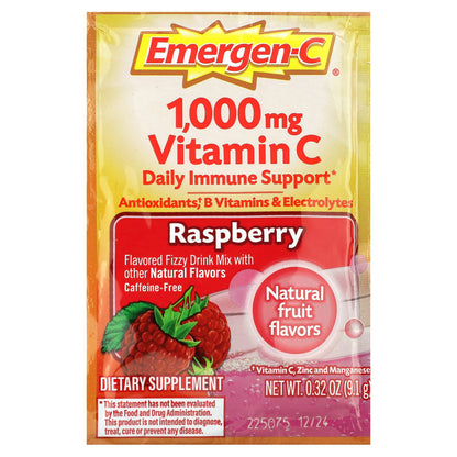 Emergen-C, Vitamin C, Raspberry, 1,000 mg, 30 Packets, 0.32 oz (9.1 g) Each