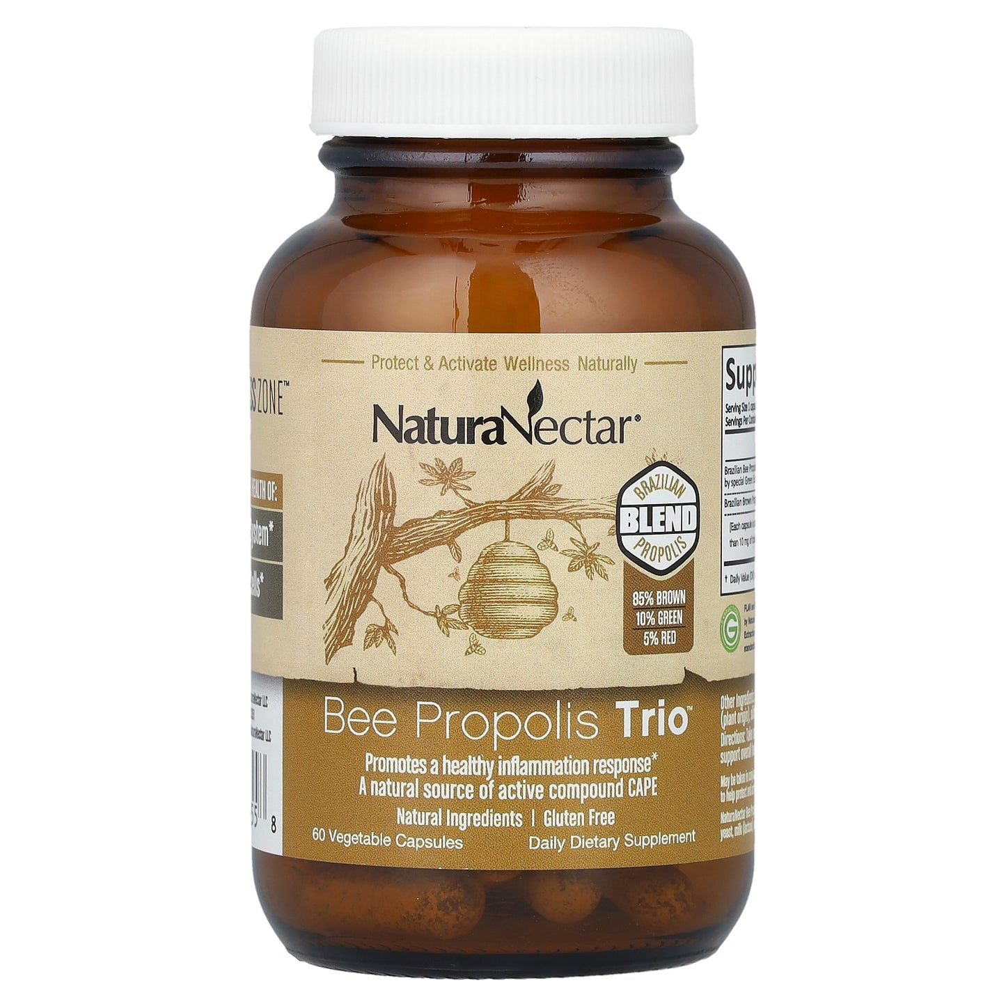 NaturaNectar, Bee Propolis Trio™, 60 Vegetable Capsules