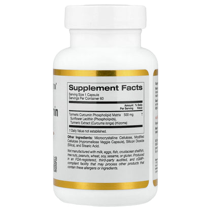 California Gold Nutrition, Turmeric Curcumin Phytosome Meriva®, 500 mg, 60 Veggie Capsules