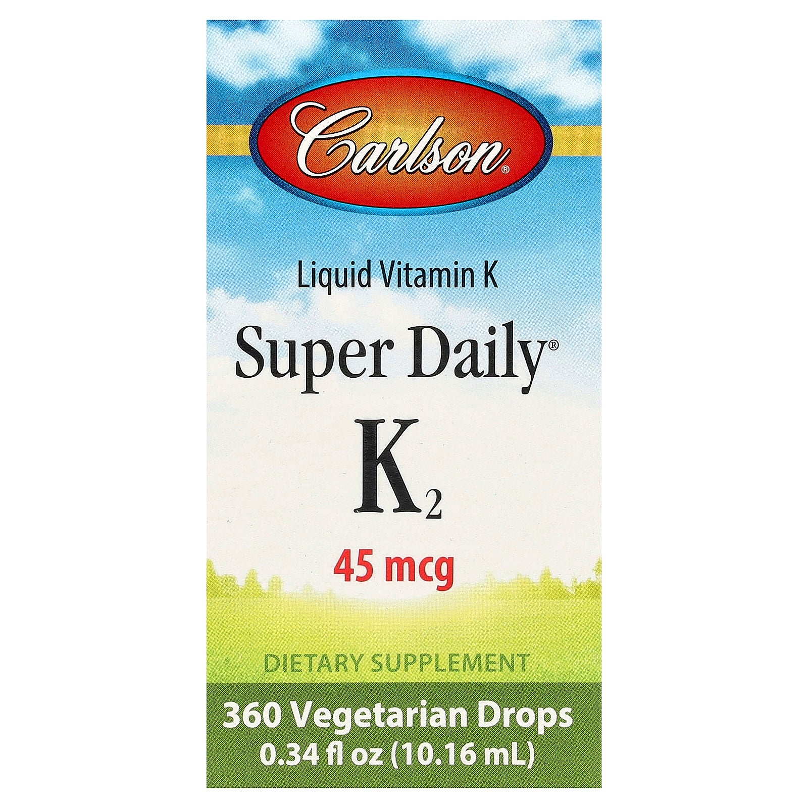 Carlson, Super Daily® K2, 0.34 fl oz (10.16 ml)