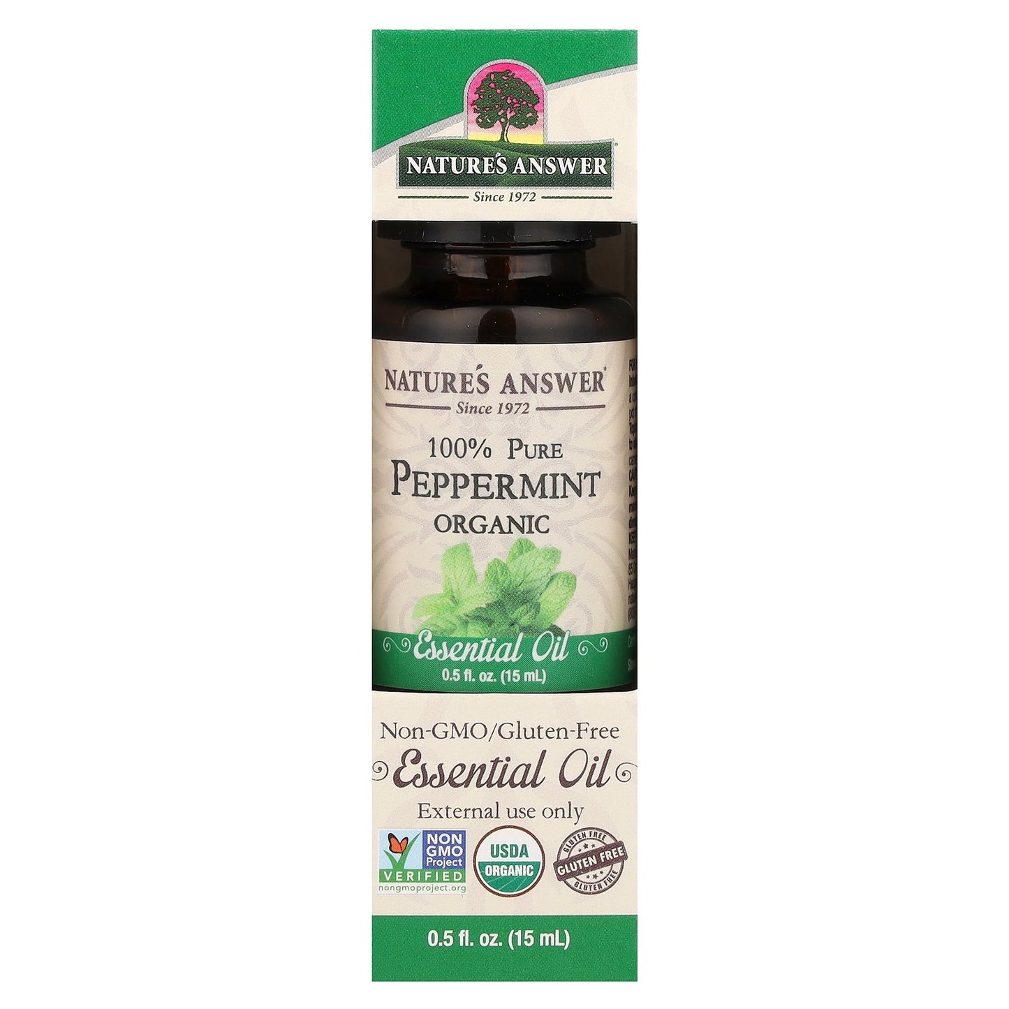 Nature's Answer, 100% Pure Organic Essential Oil, Peppermint, 0.5 fl oz (15 ml)