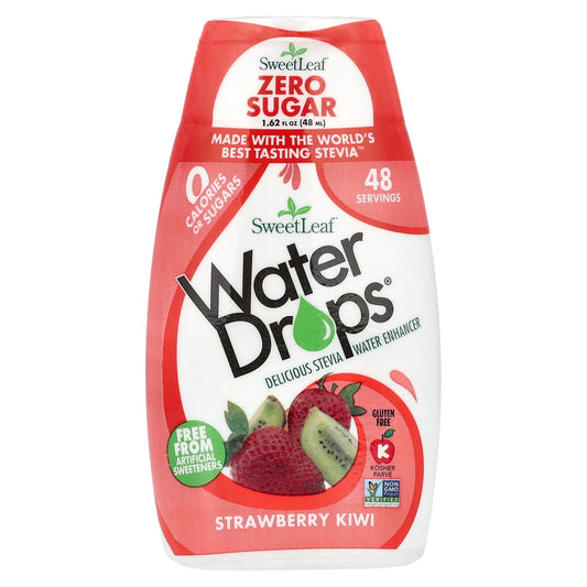 SweetLeaf Stevia, Water Drops®, Delicious Stevia Water Enhancer, Strawberry Kiwi, 1.62 fl oz (48 ml)