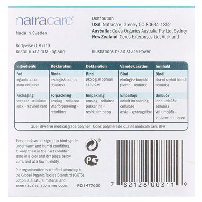 Natracare, Ultra Pads, Organic Cotton Cover, Super Plus, 12 Pads