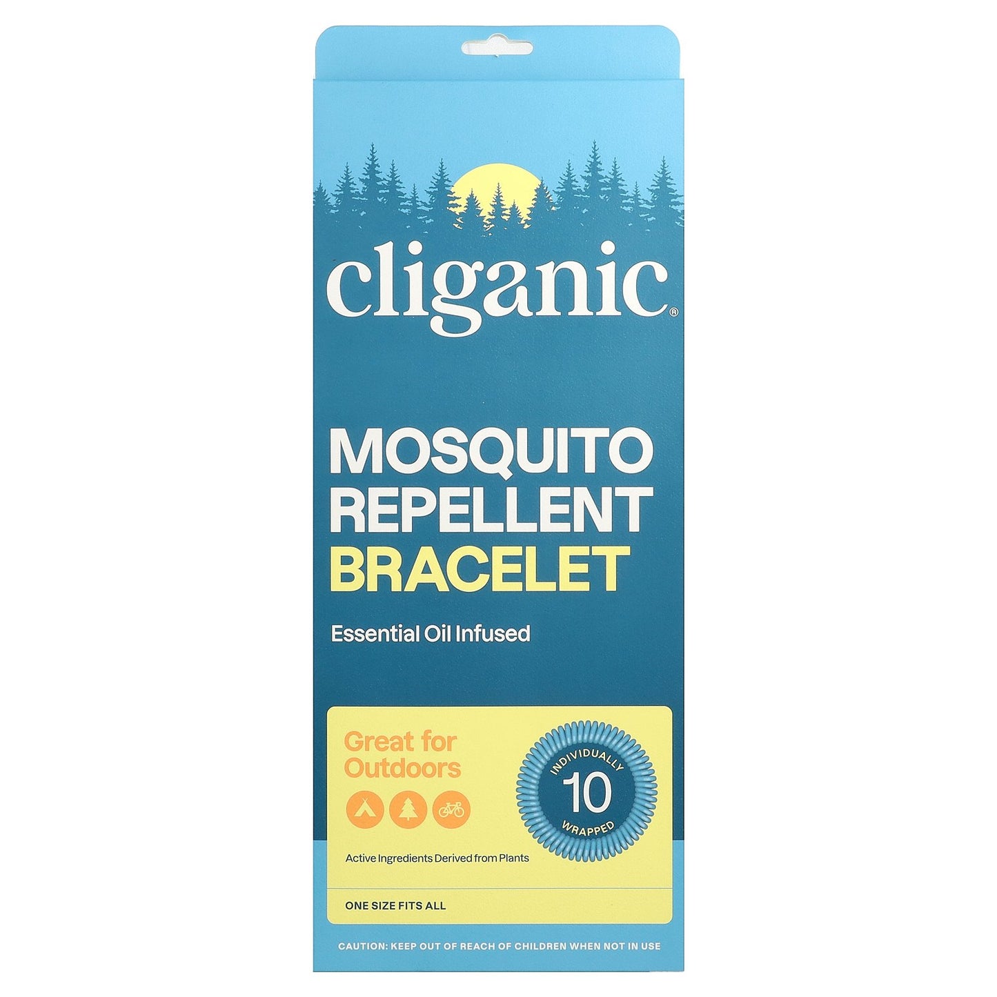 Cliganic, Mosquito Repellent Bracelet, 10 Individually Wrapped Bracelets
