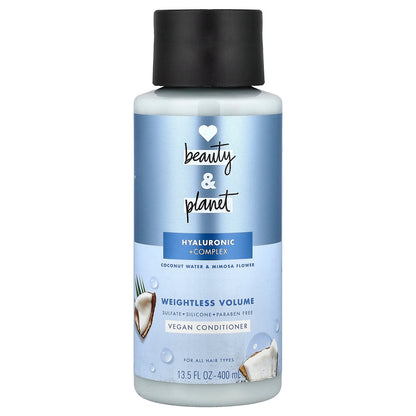 Love Beauty and Planet, Weightless Volume, Vegan Conditioner, Coconut Water & Mimosa Flower, For All Hair Types, 13.5 fl oz (400 ml)
