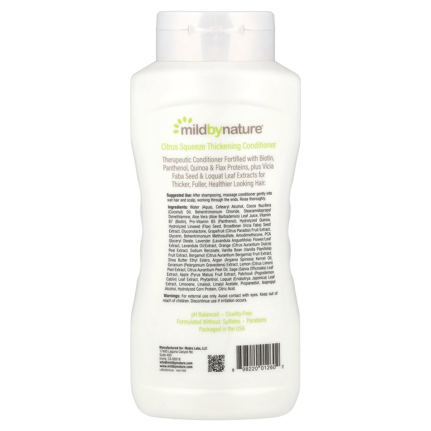 Mild By Nature, Thickening Conditioner, B-Complex & Biotin, Citrus Squeeze, 16 fl oz (473 ml)