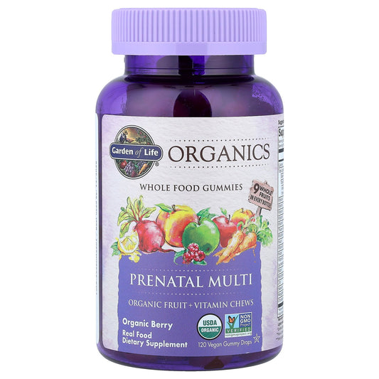 Garden of Life, Organics, Prenatal Multi Gummies, Organic Berry, 120 Vegan Gummy Drops