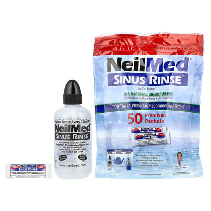 NeilMed, The Original & Patented Sinus Rinse Kit, 50 Premixed Packets, 1 Kit