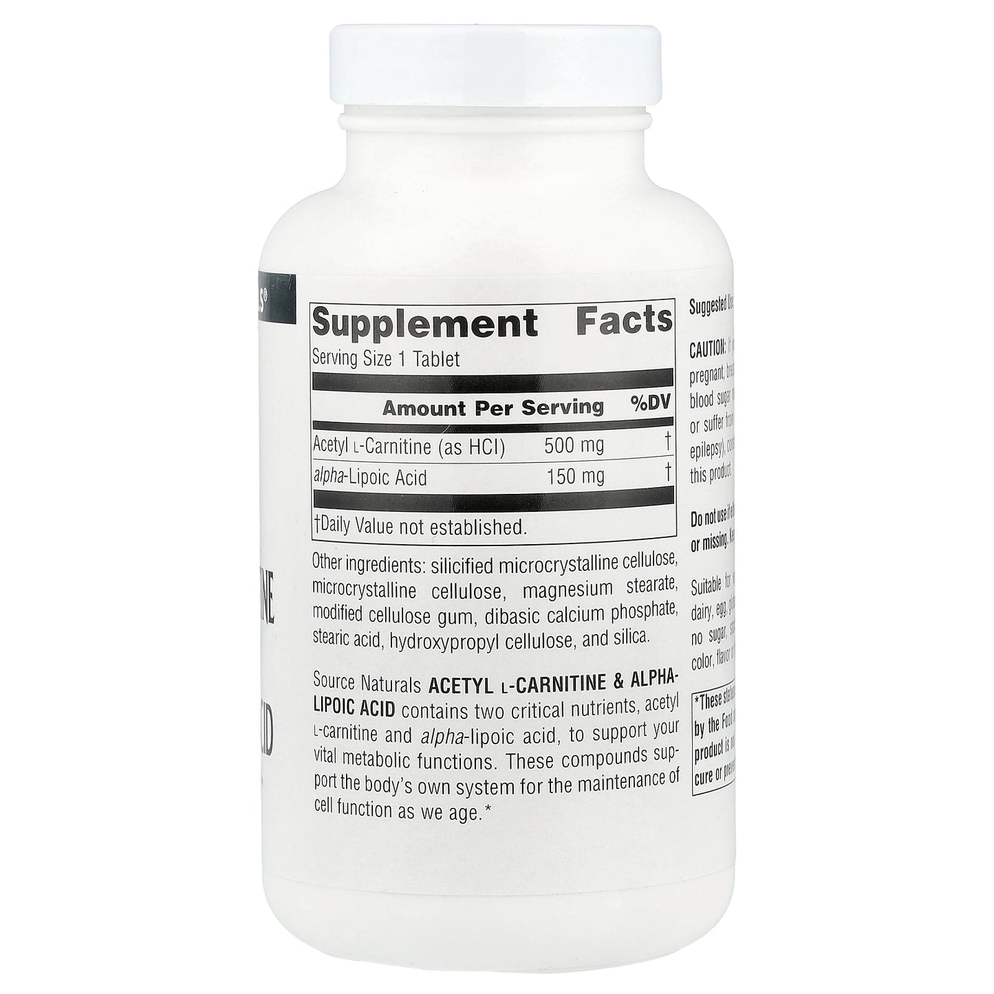 Source Naturals, Acetyl L-Carnitine & Alpha-Lipoic Acid, 120 Tablets