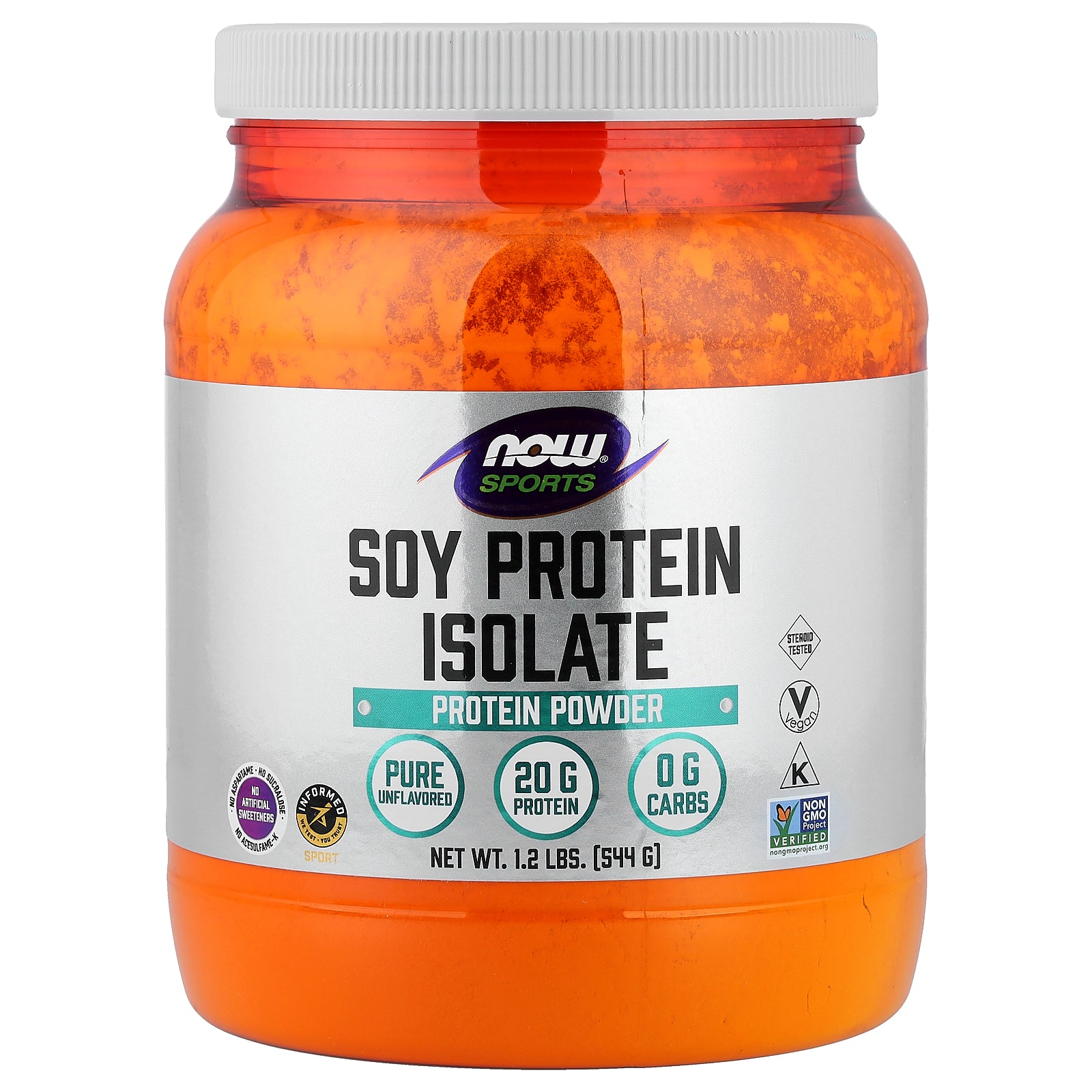 NOW Foods, Sports, Soy Protein Isolate, Pure Unflavored, 1.2 lbs (544 g)