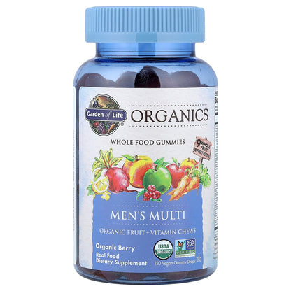 Garden of Life, Organics, Men's Multi Gummies, Organic Berry, 120 Vegan Gummy Drops