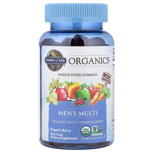 Garden of Life, Organics, Men's Multi Gummies, Organic Berry, 120 Vegan Gummy Drops