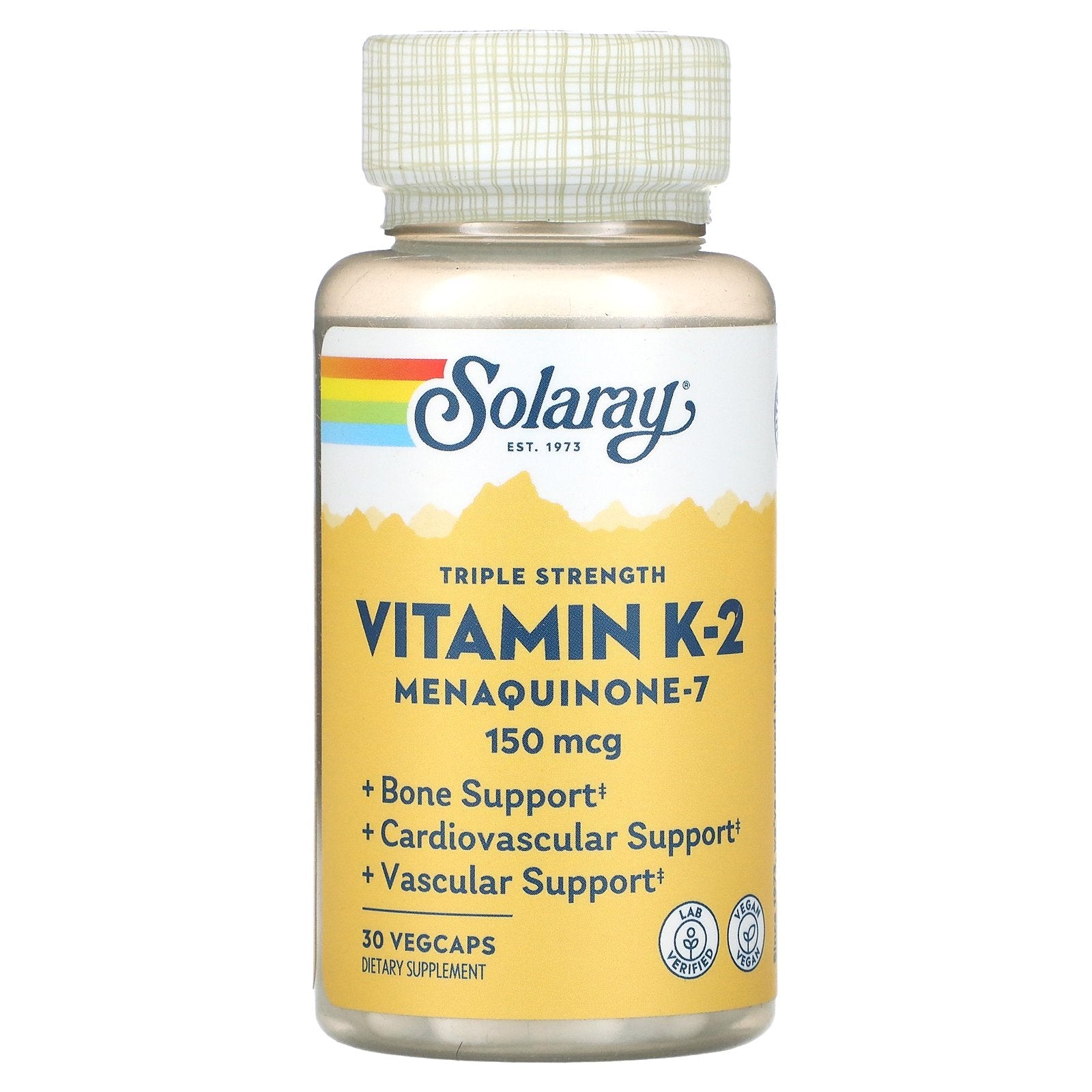 Solaray, Triple Strength Vitamin K-2 Menaquinone-7, 150 mcg, 30 VegCaps