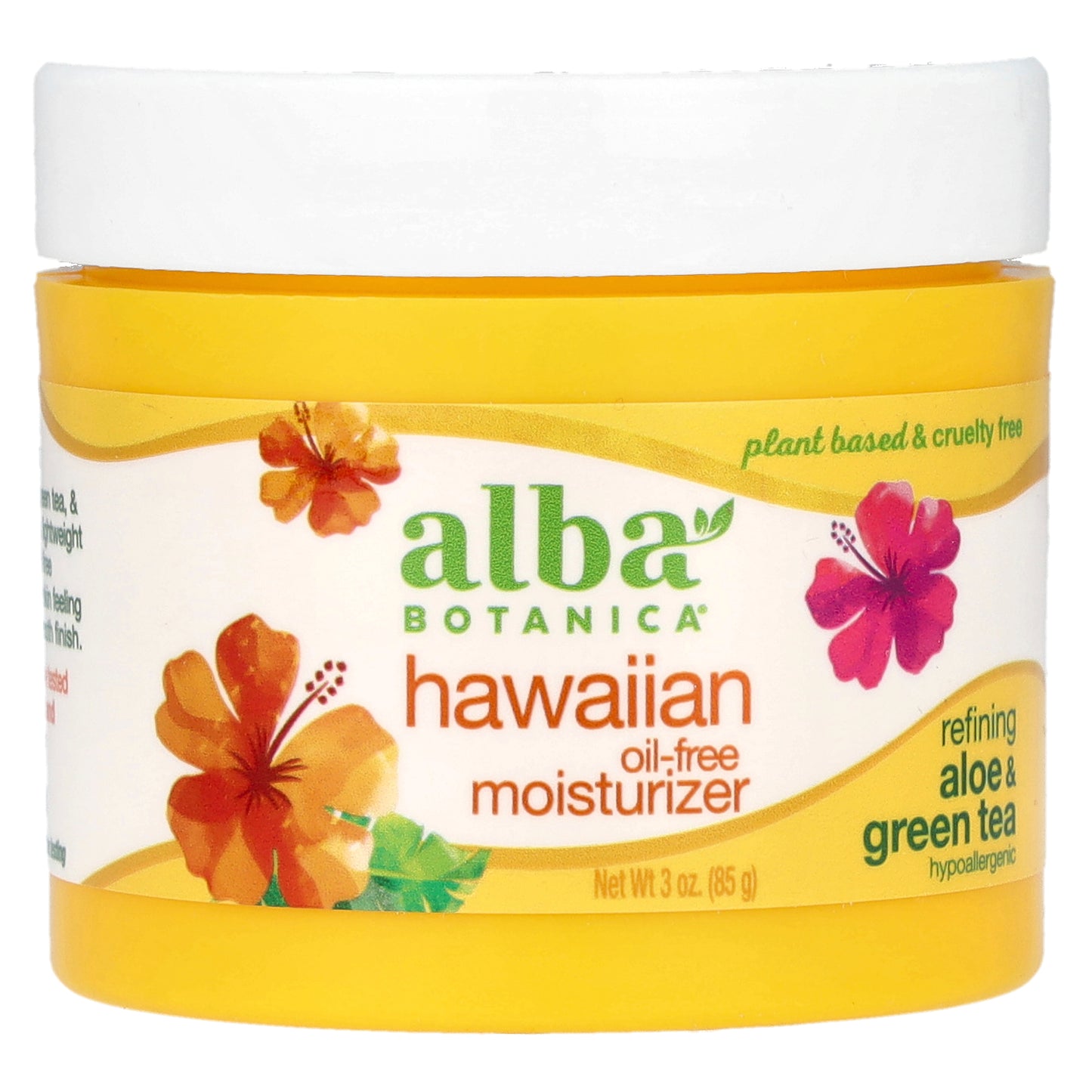 Alba Botanica, Hawaiian Oil Free Moisturizer, Refining, Aloe & Green Tea, 3 oz (85 g)