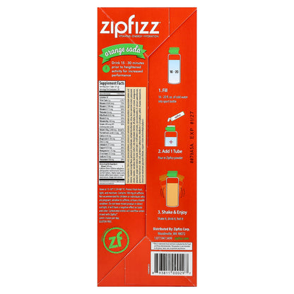 Zipfizz, Energy Drink Mix, Orange Soda, 20 Tubes, 0.39 oz (11 g) Each