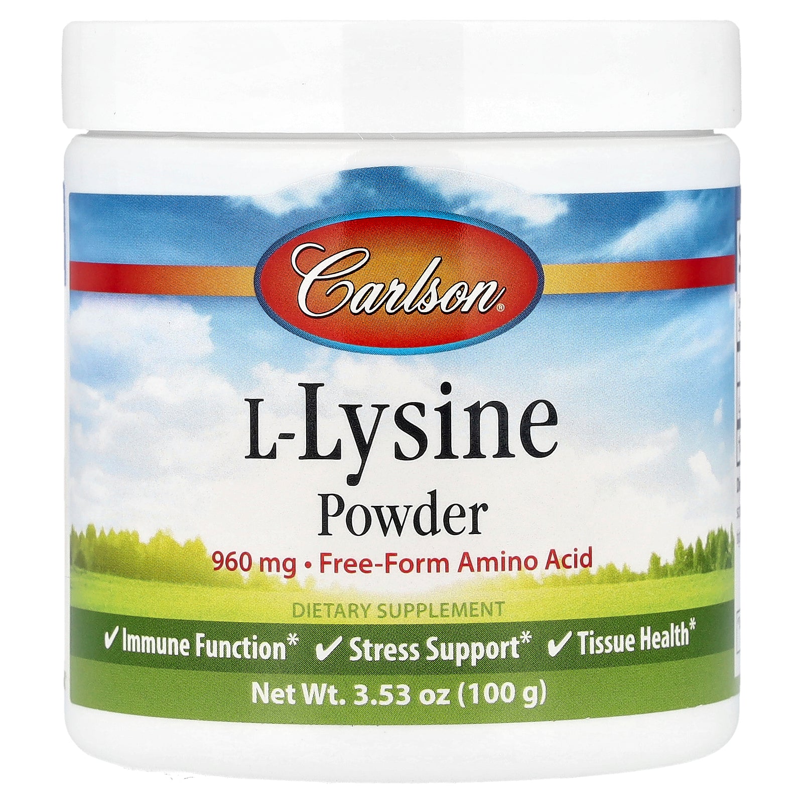 Carlson, L-Lysine Powder, 3.53 oz (100 g)