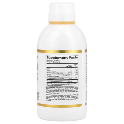 California Gold Nutrition, Liposomal Vitamin A, D3, E & K2, Pineapple, 8.5 fl oz (250 ml)