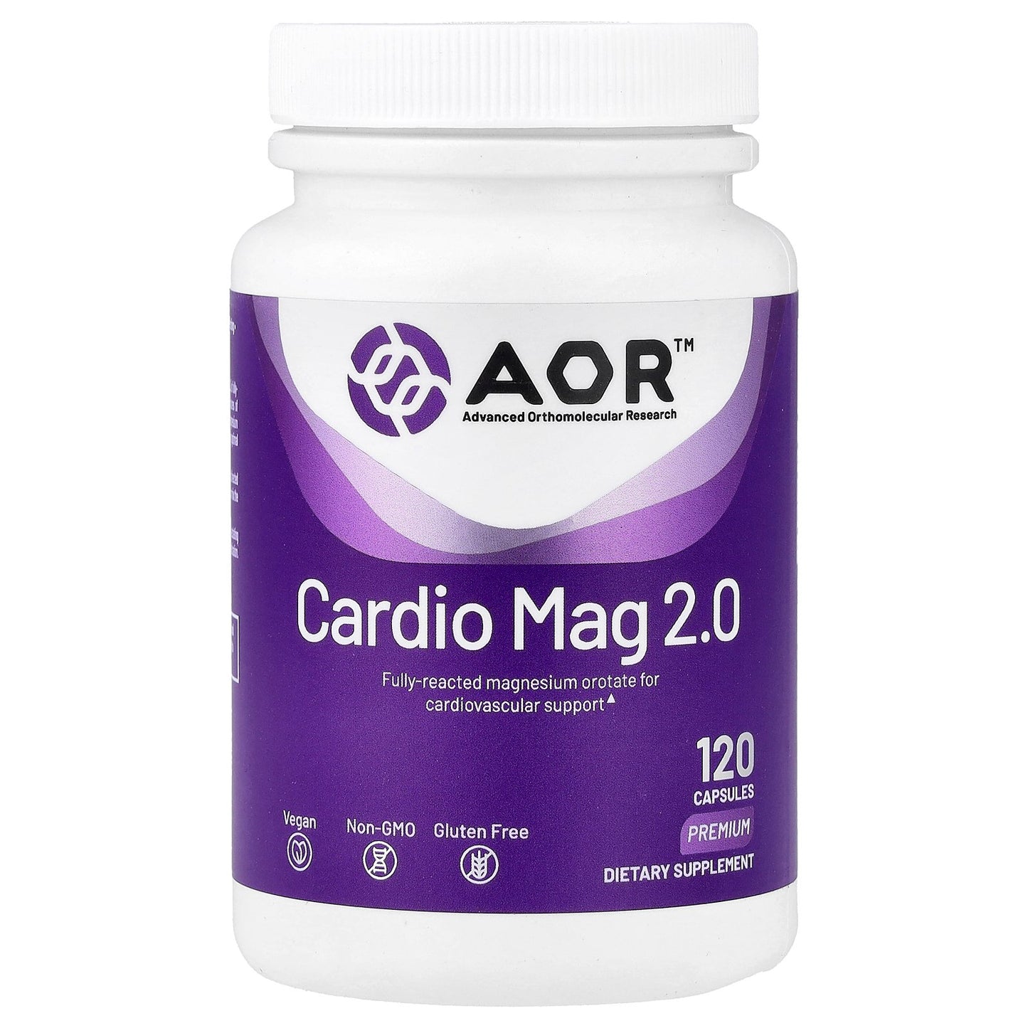 Advanced Orthomolecular Research AOR, Cardio Mag 2.0, 120 Capsules