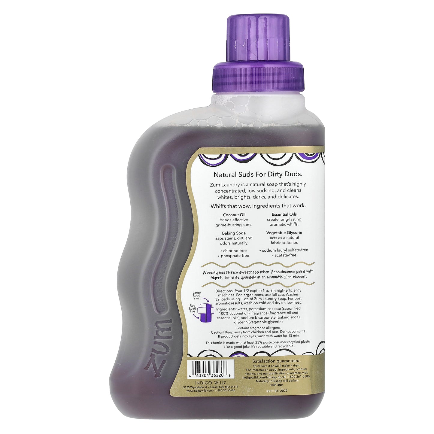 ZUM, Laundry Soap, Frankincense & Myrrh, 32 fl oz (0.94 l)