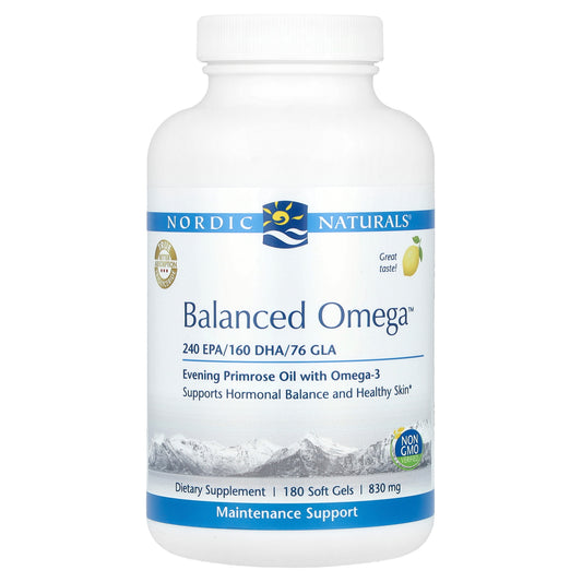 Nordic Naturals, Balanced Omega™, Lemon, 830 mg, 180 Softgels (415 mg per Softgel)