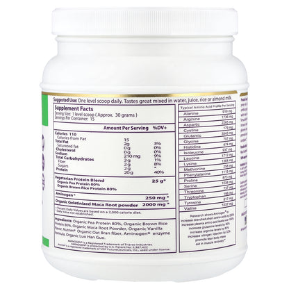 Paradise Herbs, Maca Up®, Vegetarian Energy Protein, Vanilla, 15.87 oz (450 g)