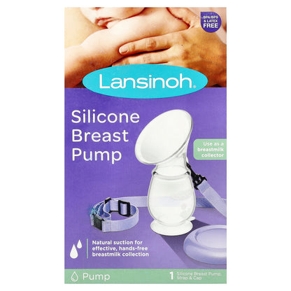 Lansinoh, Silicone Breast Pump, 1 Pump, Strap & Cap