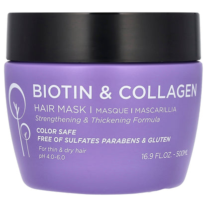 Luseta Beauty, Biotin & Collagen Hair Mask, 16.9 fl oz (500 ml)