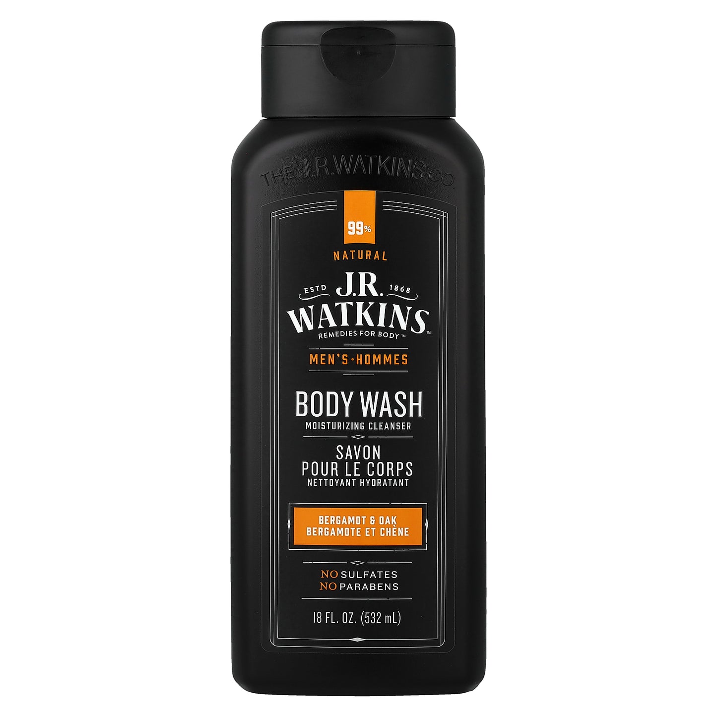 J R Watkins, Men's Body Wash, Bergamot & Oak, 18 fl oz (532 ml)