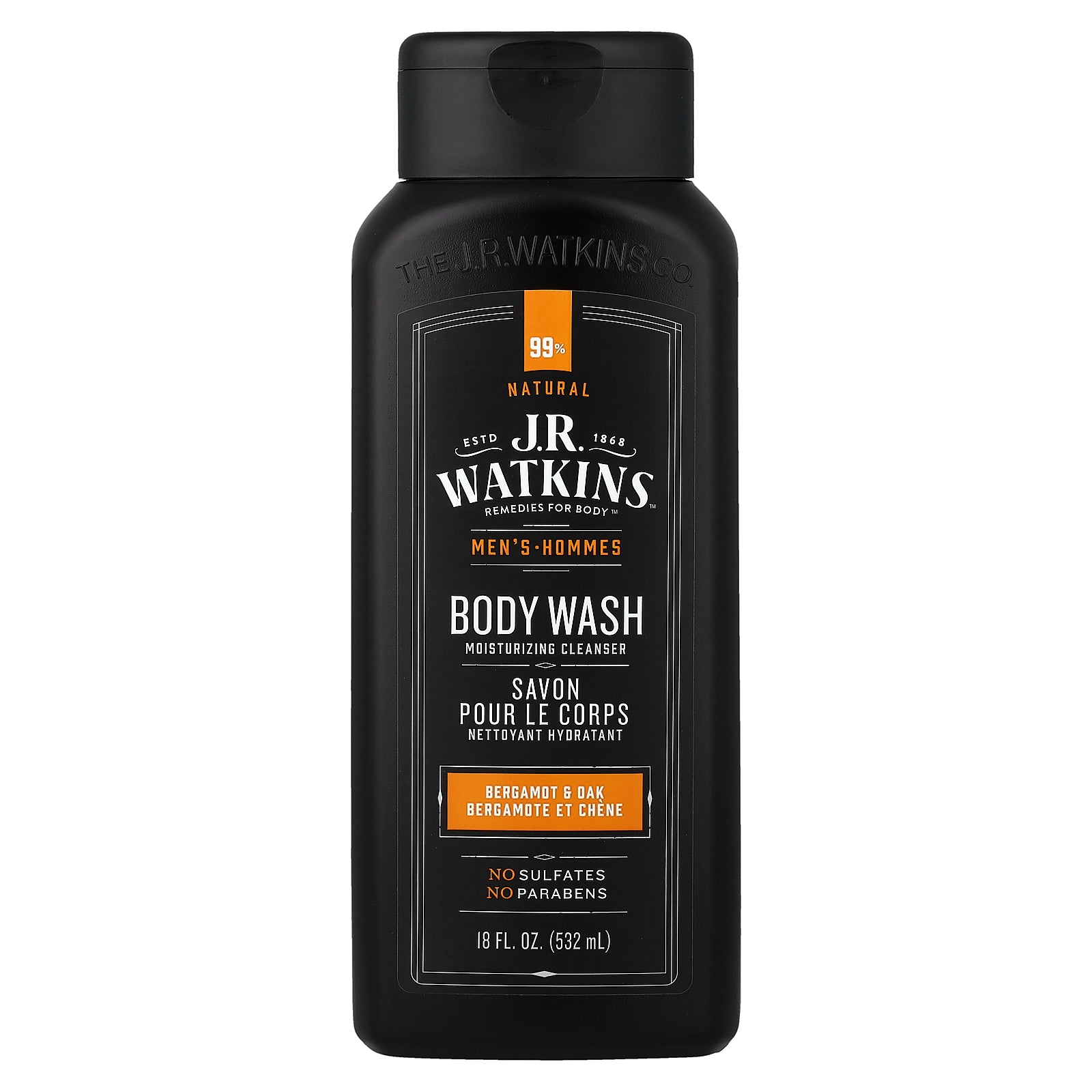 J R Watkins, Men's Body Wash, Bergamot & Oak, 18 fl oz (532 ml)