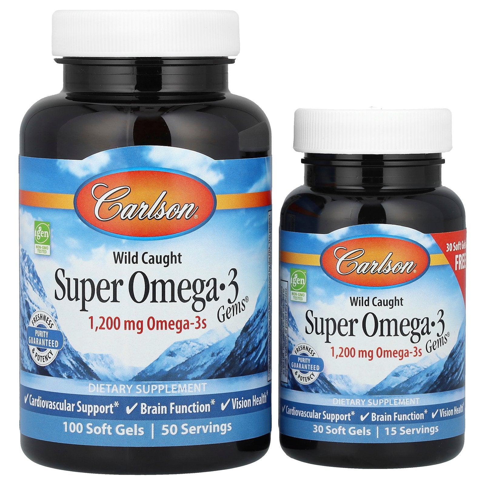 Carlson, Wild Caught Super Omega-3 Gems®, 100 + 30 Soft Gels