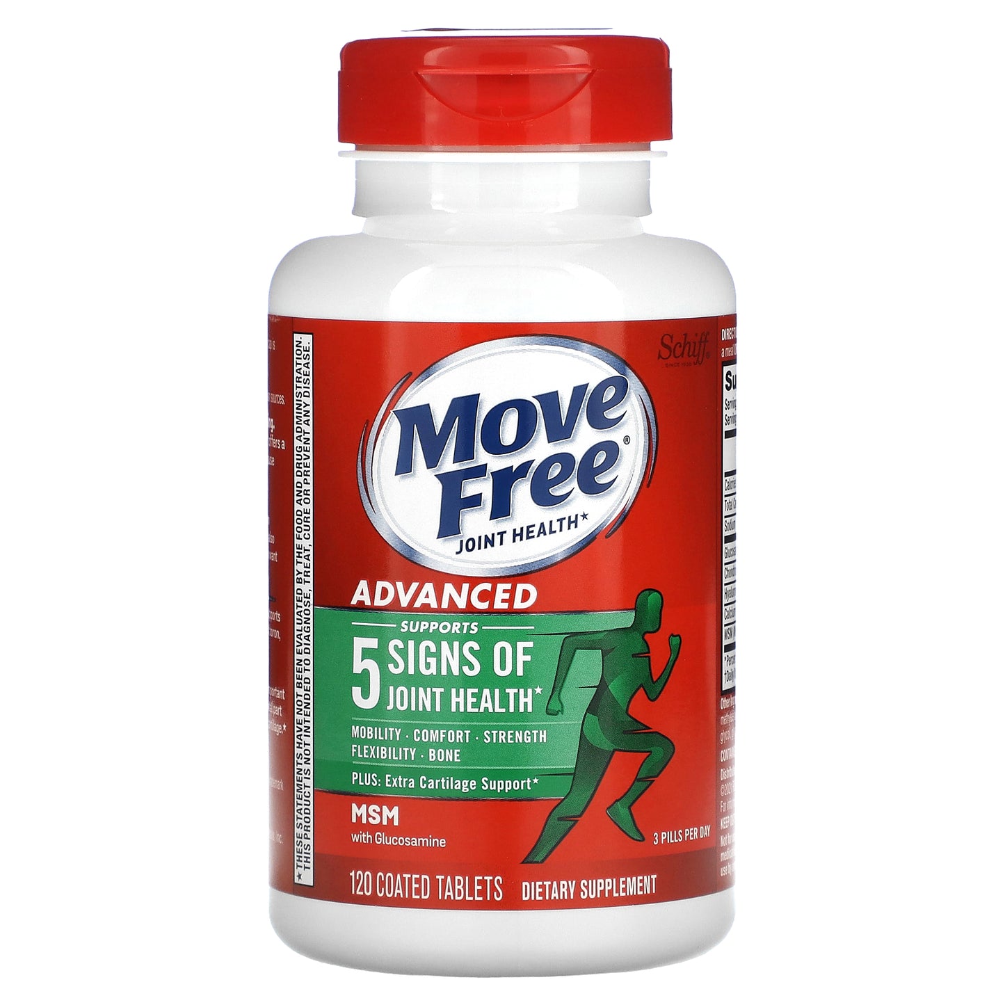 Schiff, Move Free Joint Health, Advanced Plus MSM with Glucosamine, 120 Coated Tablets